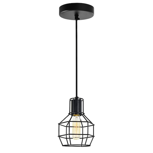 Cwi Lighting Secure 1 Light Down Mini Pendant With Black Finish 9608P6-1-101 - main